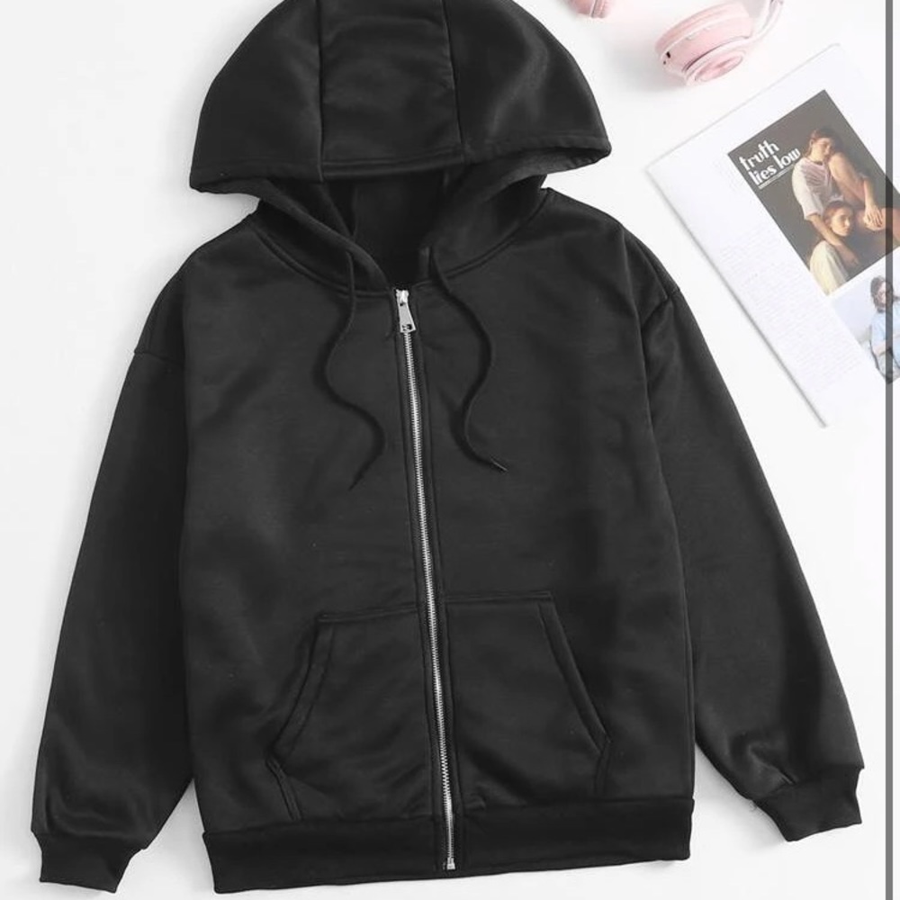 Black zip up hoodie
